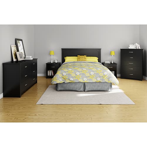 South Shore Fusion Nightstand - Pure Black