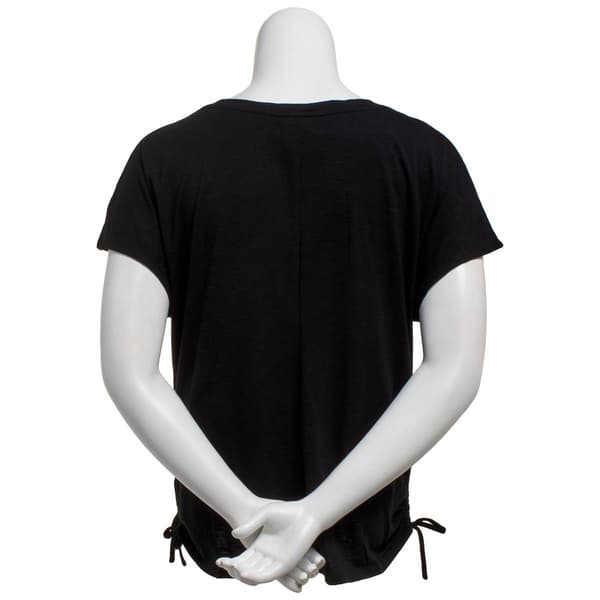 Plus Size French Laundry Solid Dolman V-Neck Tee w/Side Shirring