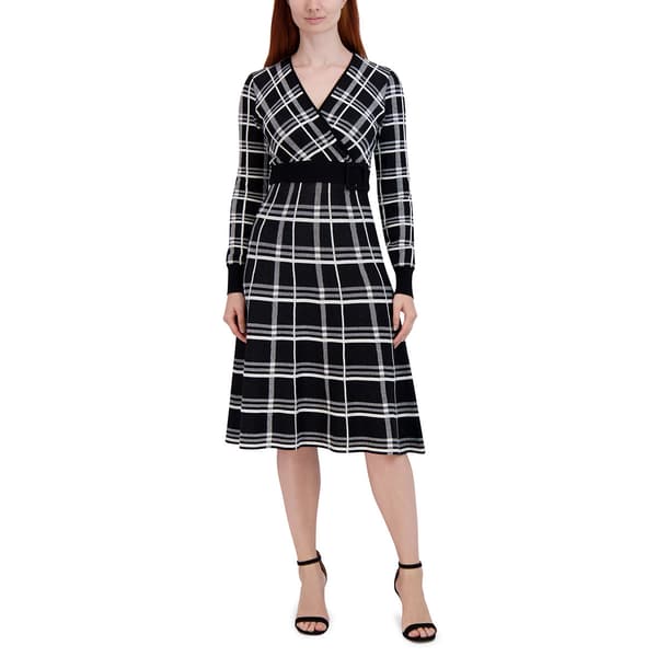 Womens Robbie Bee Plaid Surplus Sweater Dress - image 