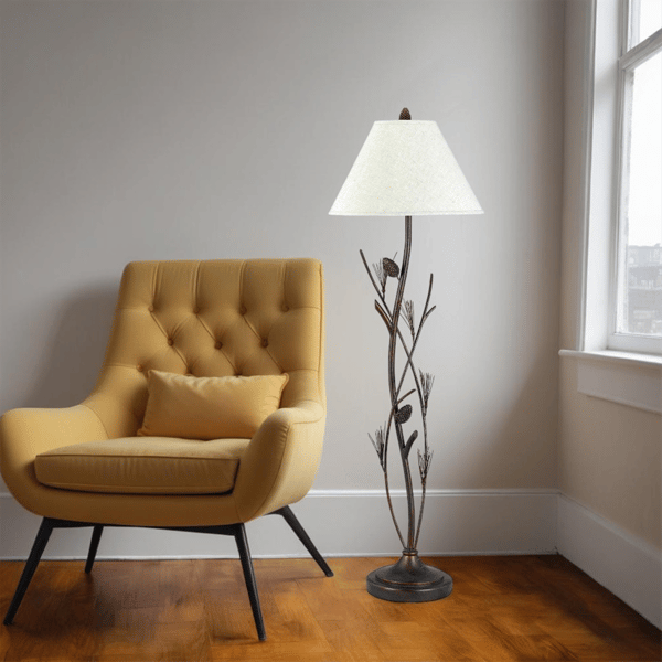 HomeRoots 60in. Rust Metal Floor Lamp With Empire Shade