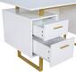 Techni Mobili 51in. White & Gold Office Desk w/Drawers & Storage - image 7