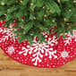 National Tree 52in. Red Tree Skirt w/ Snowflake Embroidery - image 2