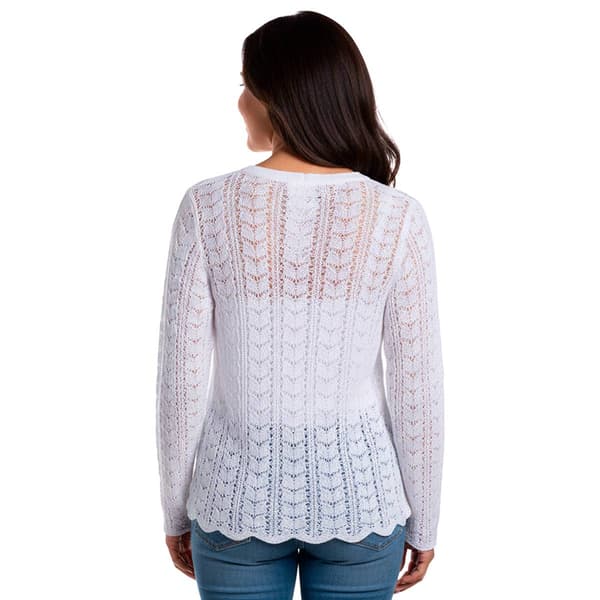 Petite Architect® Long Sleeve Tie Front Crochet Cardigan