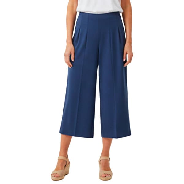 Petite AK Anne Klein Pull On Seam Wide Leg Crop Dress Pants