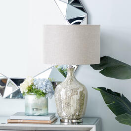 9th & Pike&#174; Silver Glass Table Lamp with Linen Shade