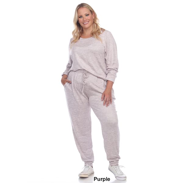 Plus Size White Mark Two Piece Pants Set
