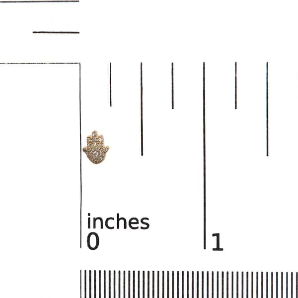 Haus of Brilliance 10kt. Yellow Gold Diamond Hamsa Stud Earrings
