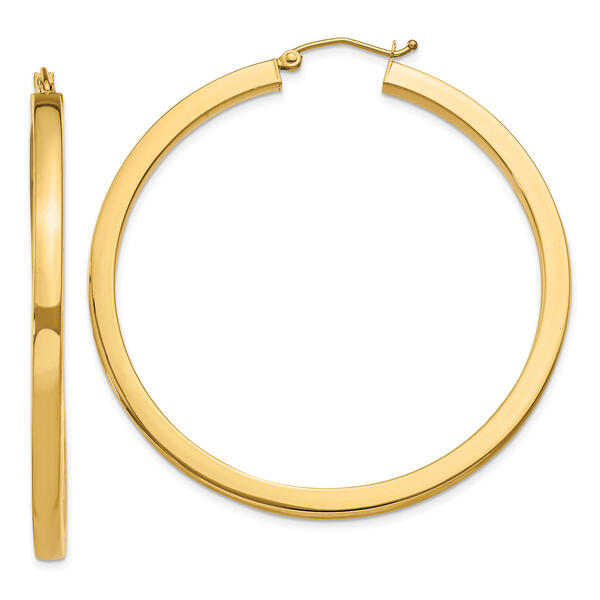 Gold Classics&#40;tm&#41; 14k 50mm Polished Square Hoop Earrings - image 