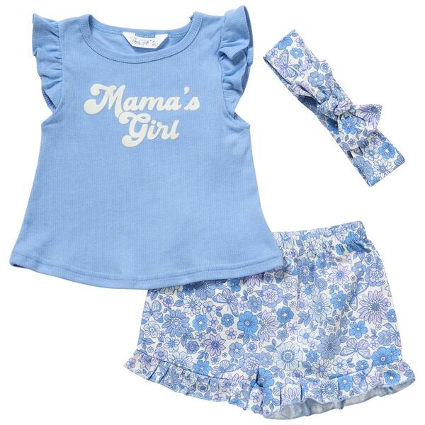 Toddler Girl Rene Rofe&#40;R&#41; 3pc. Mama''s Girl Top & Floral Shorts Set - image 