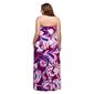 Plus Size 24/7 Comfort Apparel Purple Floral Strapless Maxi Dress - image 3