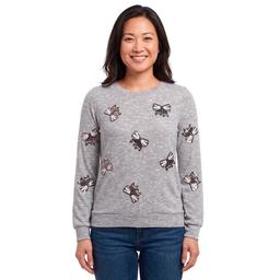 Womens Tru Self Long Sleeve Bow Sweater