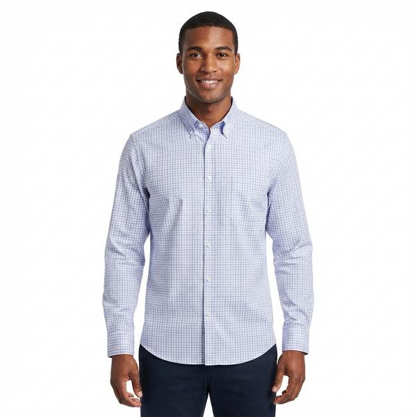 Mens Christian Aujard Regular Fit Plaid Dress Shirt - Blue/Purple - image 