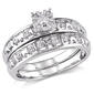 Loveblooms&#40;tm&#41; Sterling Silver Diamond Bridal Ring Set - image 1