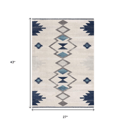 HomeRoots Blue & Ivory Southwestern Accent Rug