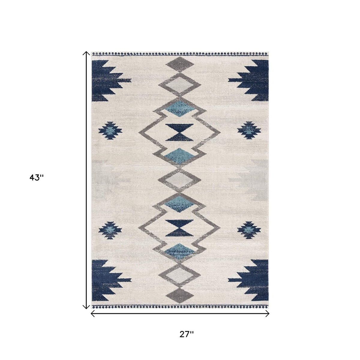 HomeRoots Blue & Ivory Southwestern Accent Rug