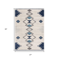 HomeRoots Blue & Ivory Southwestern Accent Rug - image 3