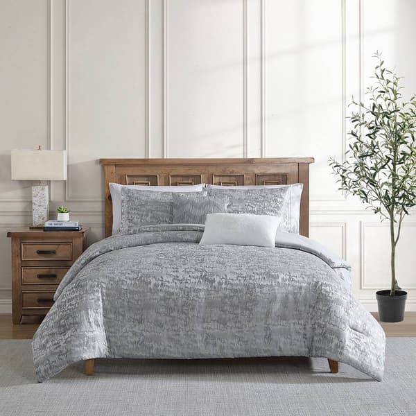 Tahari Home Lauren 5pc. Light Grey Jacquard Comforter Set