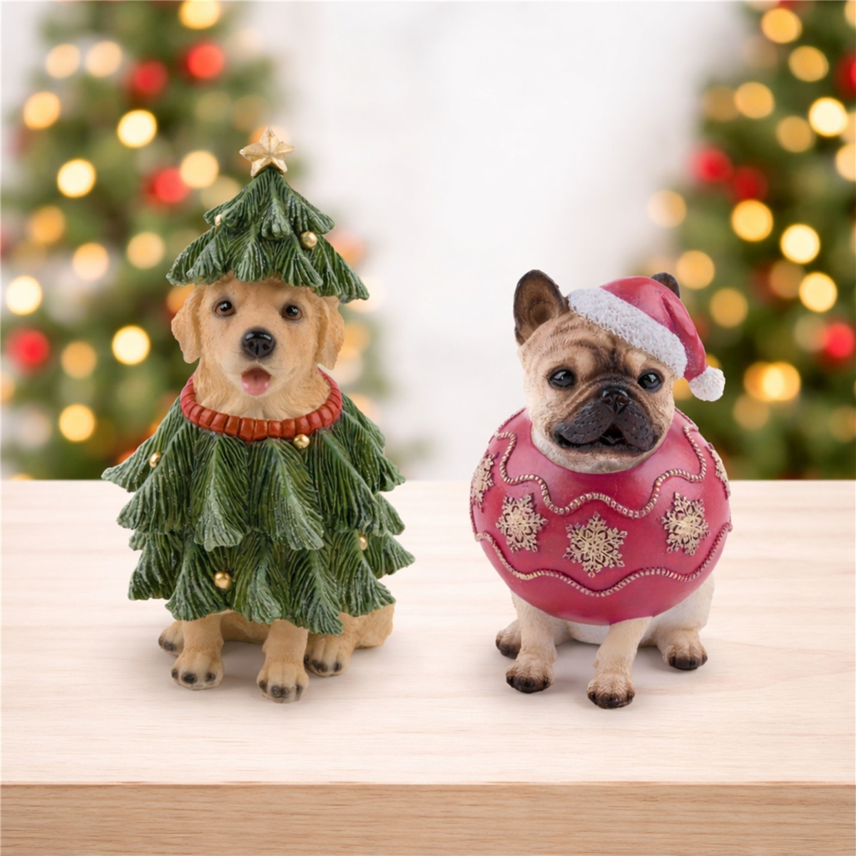 Melrose Holiday Dog Figurine - Set of 2