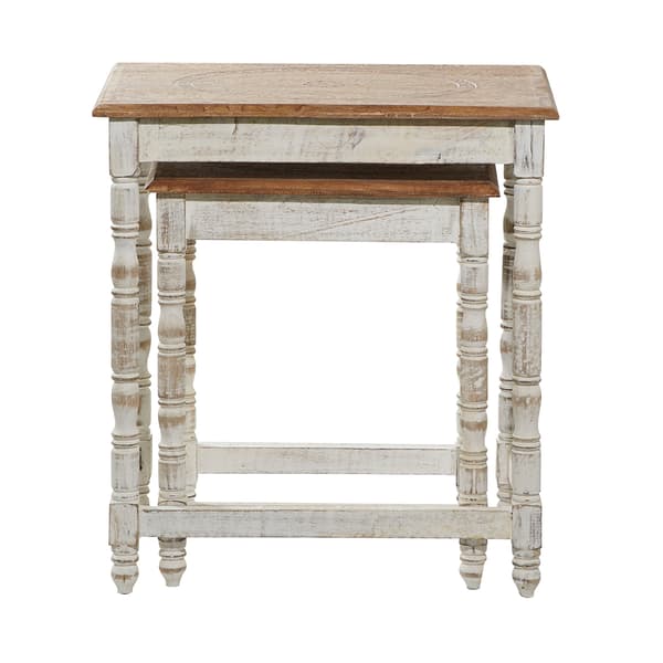 9th & Pike&#174; Nesting Mango Wood Side Tables - Set Of 2