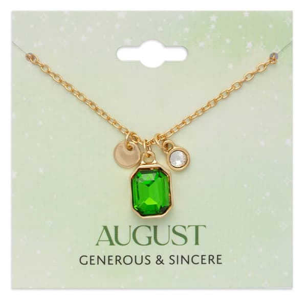 August Birthstone Crystal Charm Necklace