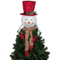 Northlight Lighted Snowman with Red Top Hat Christmas Tree Topper - image 4