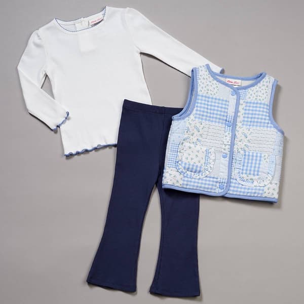 Baby Girl (12-24M) Little Lass(R) 3pc. Quilted Vest & Leggings Set - image 