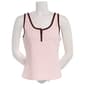Juniors Pink Rose Polka Dot Henley Long Tank Top - Dots - image 2