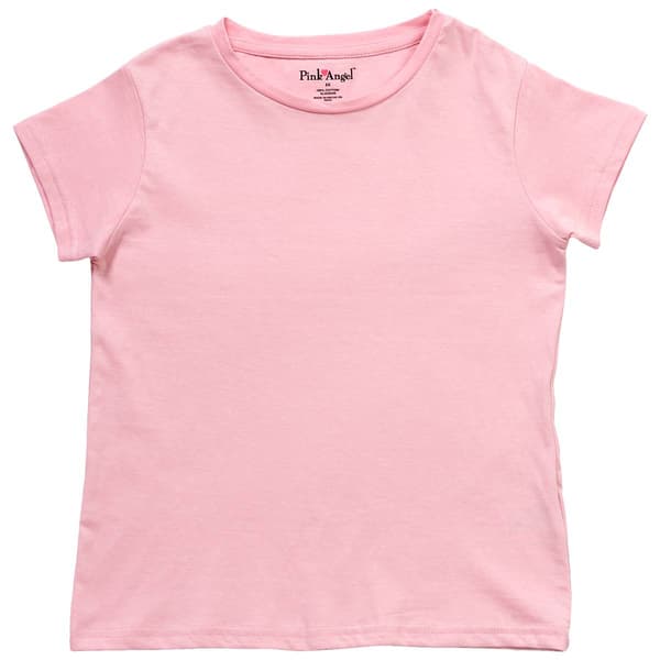 Girls (4-6x) Pink Angel(tm) Short Sleeve Basic Tee - image 