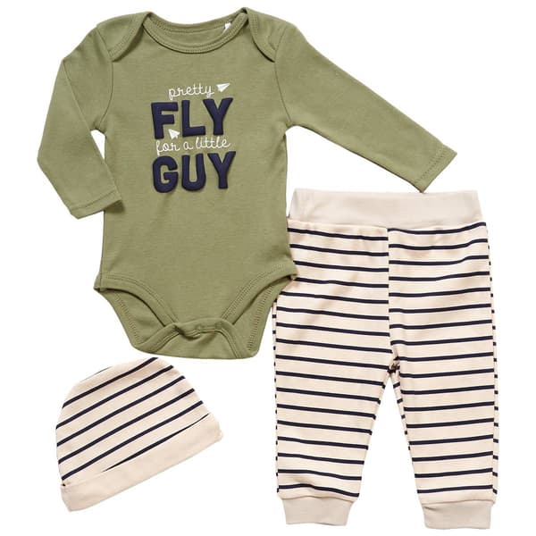 Baby Boy (NB-9M) Wild Child 3pc. Fly Guy Bodysuit & Pants Set - image 