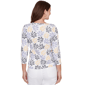 Petite Hearts of Palm Printed Essentials Leaf V Neck Blouse - image 2