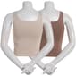 Juniors Pink Rose 2pk. Modal Spandex Double Square Neck Tank Tops - image 3