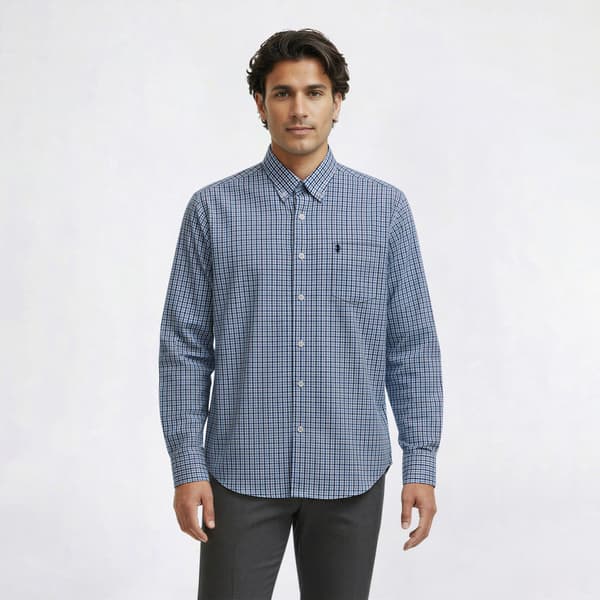 Mens IZOD(R) Long Sleeve Performance Button Down - Turkish Sea - image 