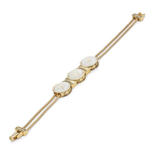 Napier Gold-Tone & White Mom Slider Flex Bracelet - image 