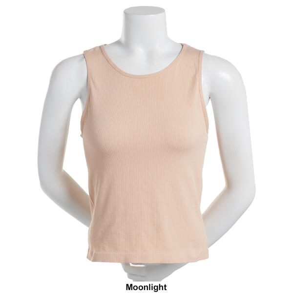 Juniors No Comment Solid Seamless Ribbed Tank Top