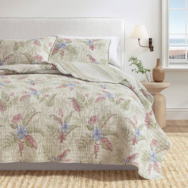 FreshFolds Mendocino 3pc. Reversible Tropical Floral Quilt Set