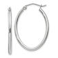 Gold Classics&#40;tm&#41; 14kt. White Gold Oval Tube Hoop Earrings - image 1