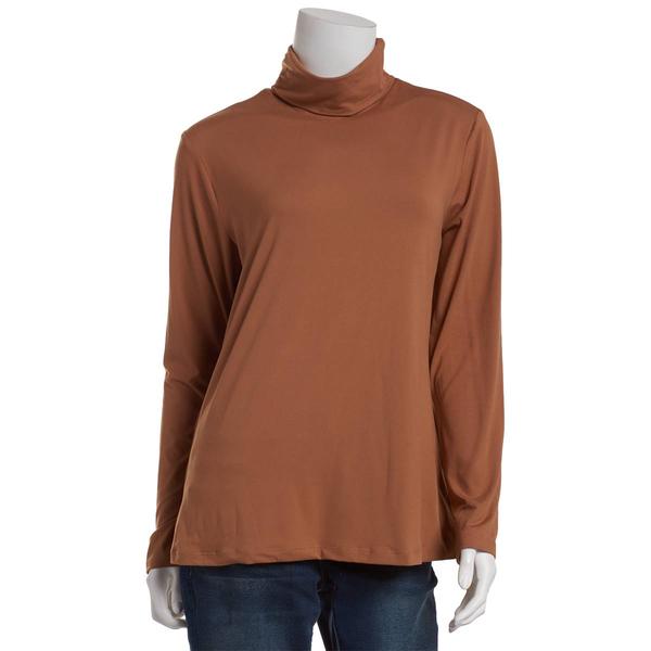 Womens Runway Ready Long Sleeve Milky Turtleneck Tee