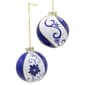Kurt Adler 80mm 6pc. Blue &amp; White Glass Balls Set - image 2