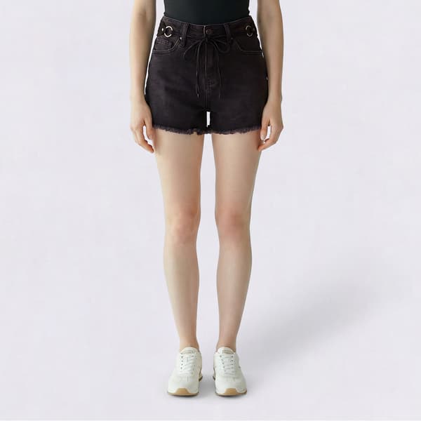 Juniors YMI High Rise Festival Belted Shorts