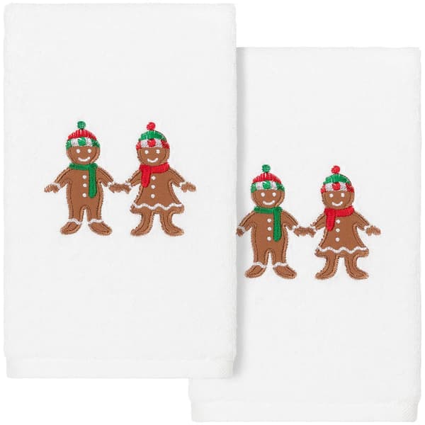 Linum Home Textiles Embroidered Gingerbread Hand Towels