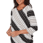 Womens Alfred Dunner Seville 3/4 Sleeve Diagonal Stripe Blouse - image 5