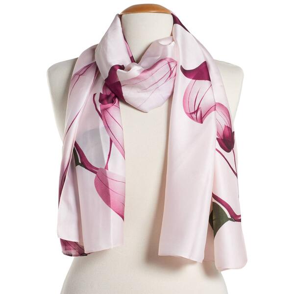 Womens Renshun Large Floral Oblong Silk Scarf - image 