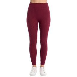 Womens Runway Ready Cable Knit Fleece Lined Leggings