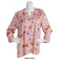 Womens Erika Laura Long Sleeve Smocked Yoke Top - image 3