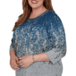 Plus Size Alfred Dunner Classics 3/4 Sleeve Falling Leaves Blouse - image 5
