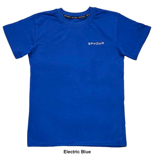 Mens Spyder Ribbed Crew Neck Solid Short Sleeve Tee