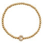 Athra 14kt. Gold Over Brass Initial C Stretch Bracelet - image 1