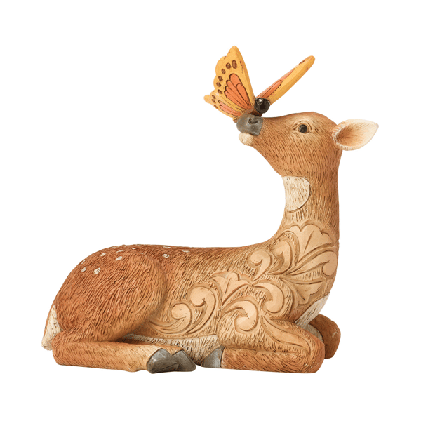 Jim Shore Heartwood Creek Deer with Butterfly Figurine Figurine - image 