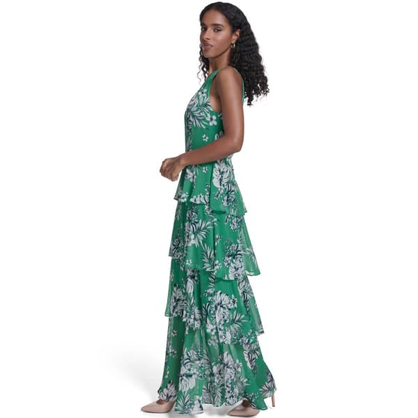 Womens Tommy Hilfiger Sleeveless Halter Neck Tiered Maxi Dress