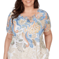 Plus Size Alfred Dunner Out Of The Blue Ombre Paisley Tee - image 5